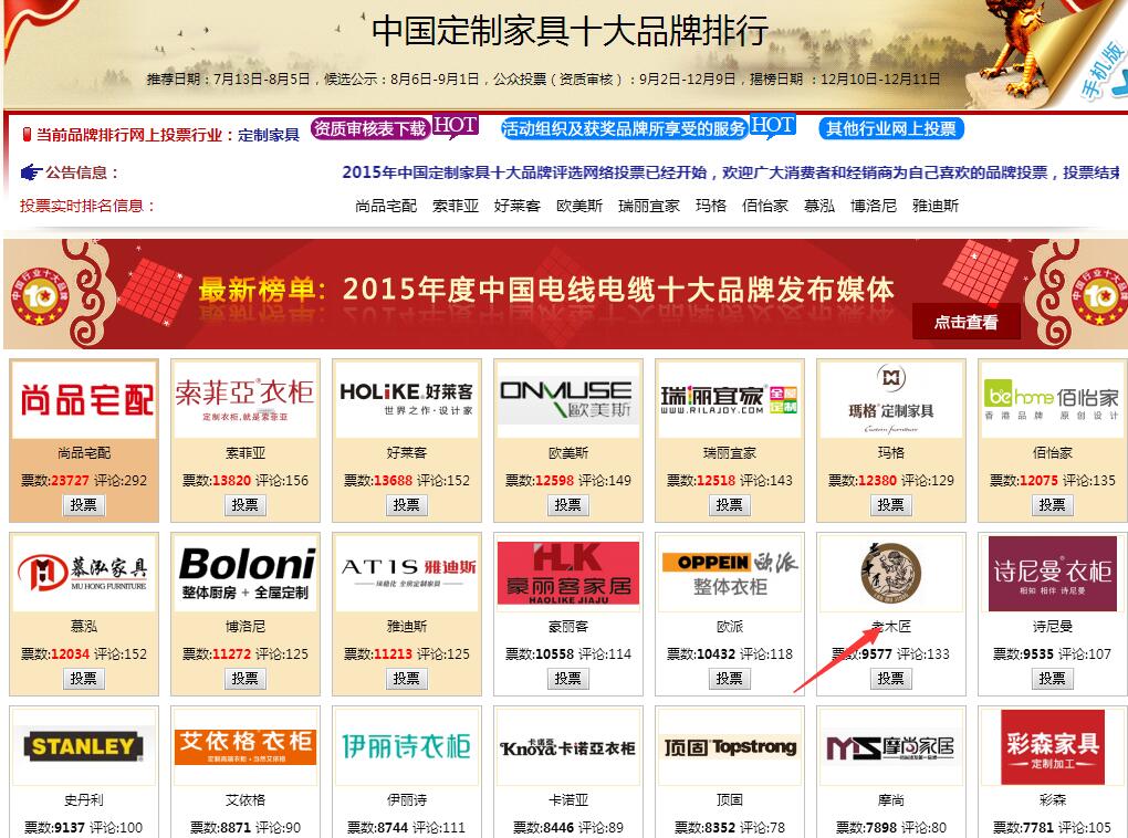 十大定制家具品牌排行榜