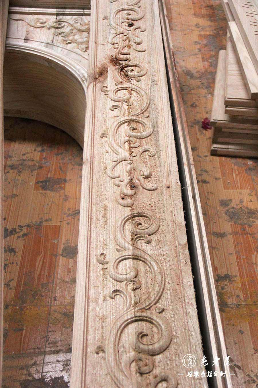 老木匠原木家具手工雕刻