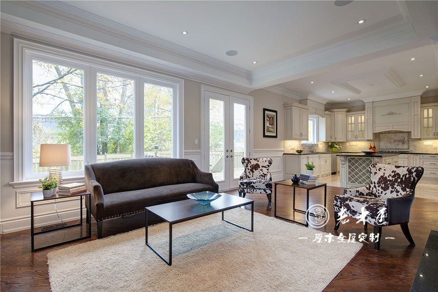 美式原木客廳定制圖片