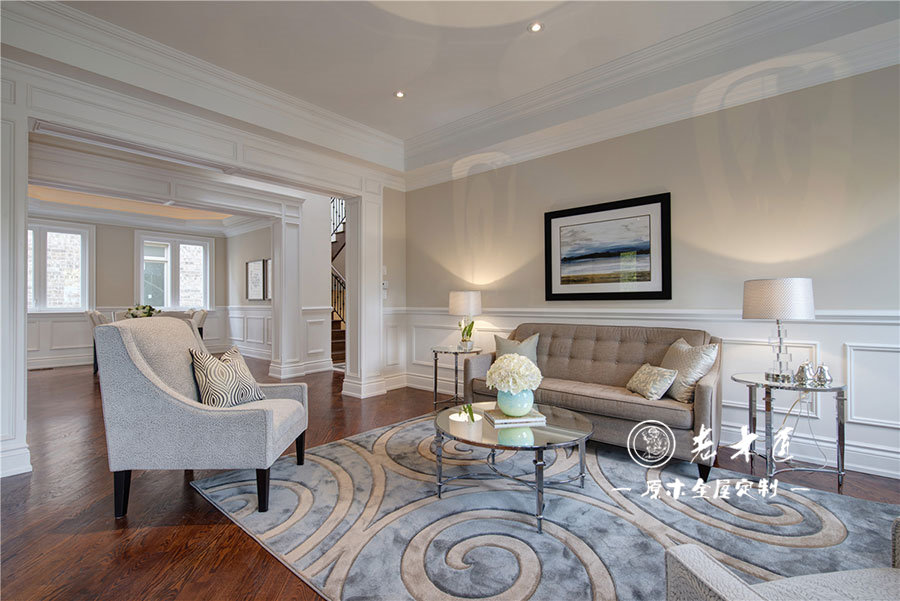 美式原木客廳定制圖片