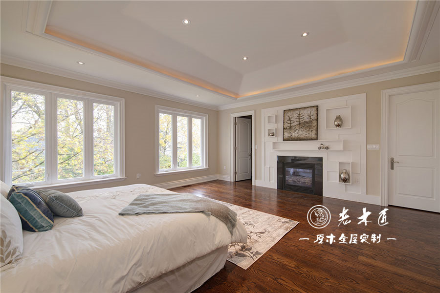 美式原木臥室定制圖片