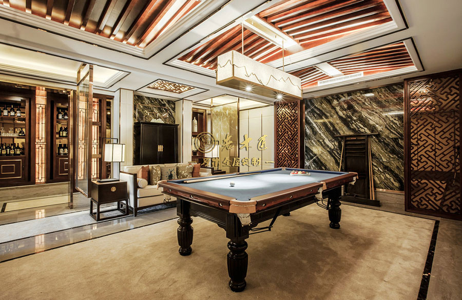 新中式別墅樣板間原木定制效果圖