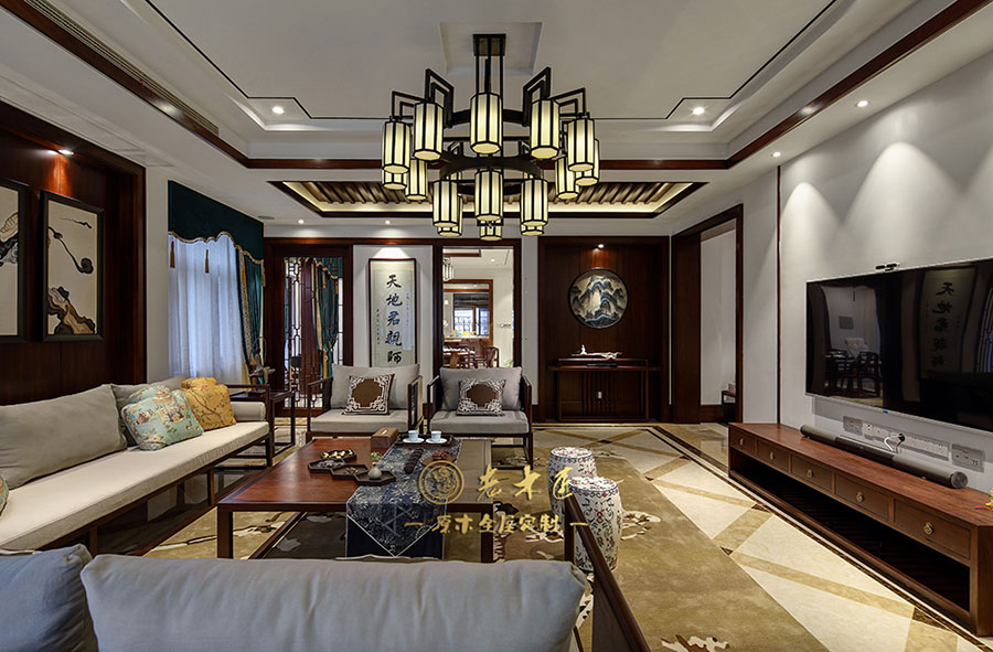 新中式原木全屋定制圖片