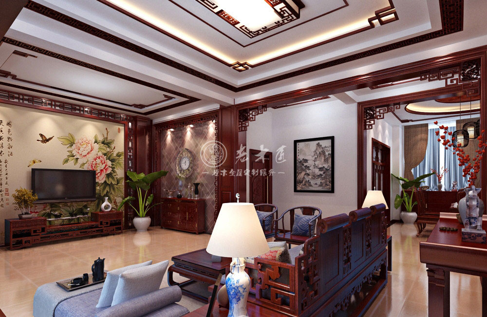 中式風格別墅原木全屋定制