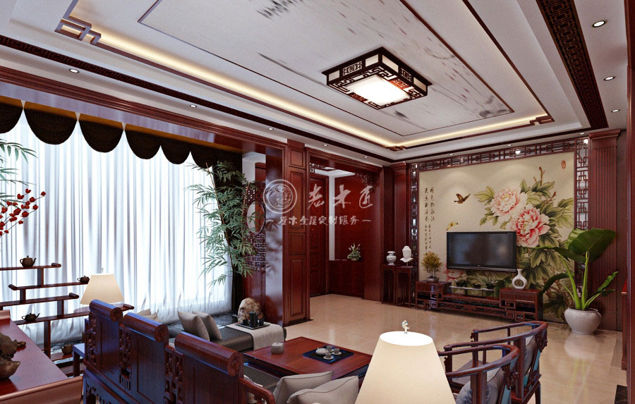 中式風格別墅原木全屋定制