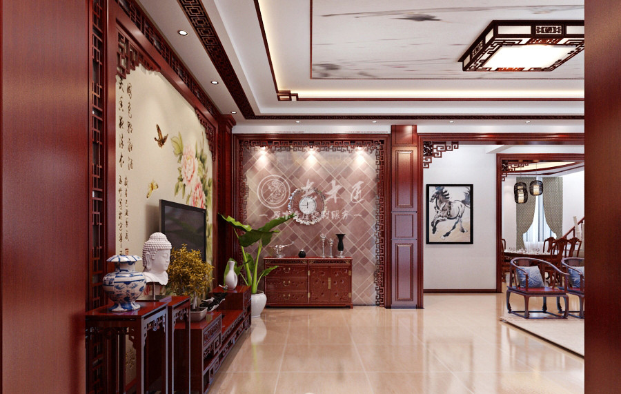 中式風格別墅原木全屋定制