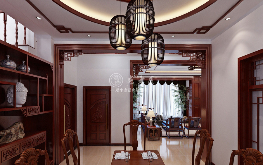 中式風格別墅原木全屋定制