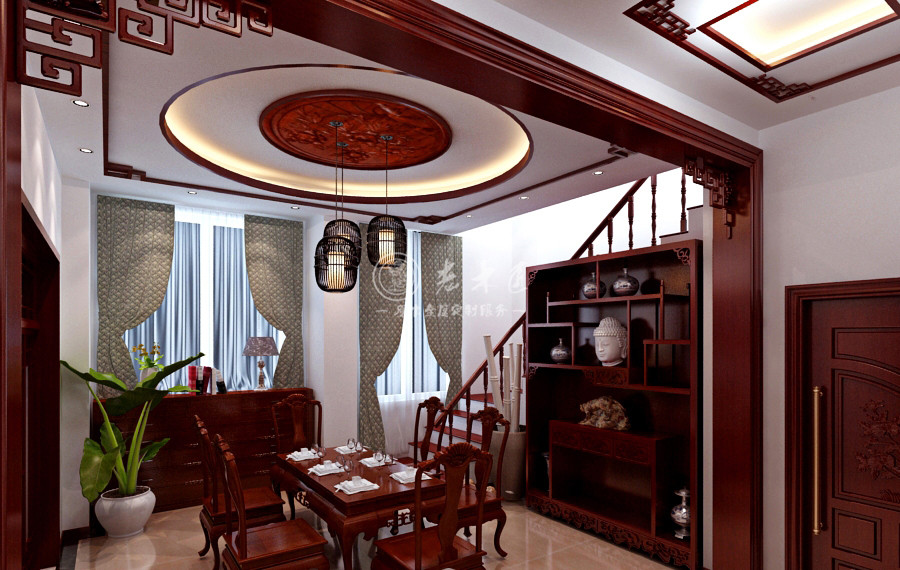 中式風格別墅原木全屋定制