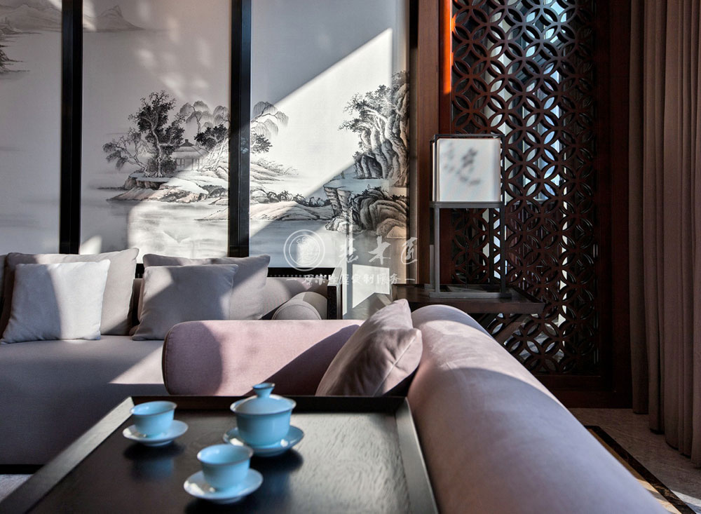 新中式原木家居效果圖