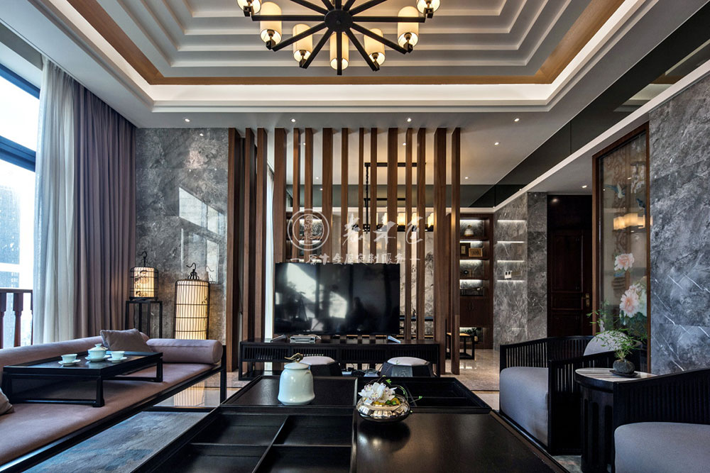 新中式原木家居效果圖