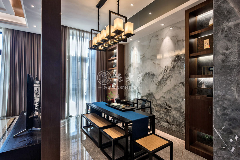 新中式原木家居效果圖