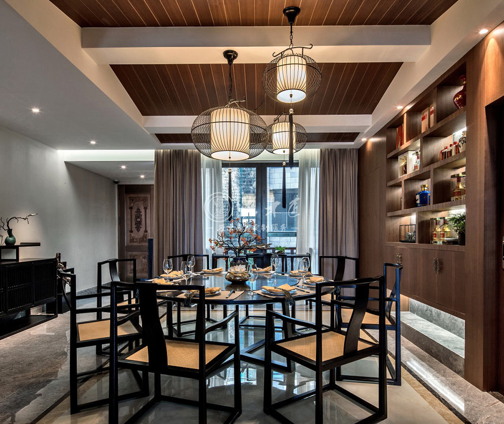 新中式原木家居效果圖