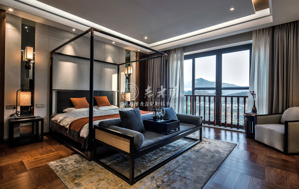 新中式原木家居效果圖