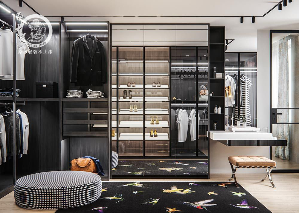 極簡(jiǎn)輕奢衣帽間效果圖