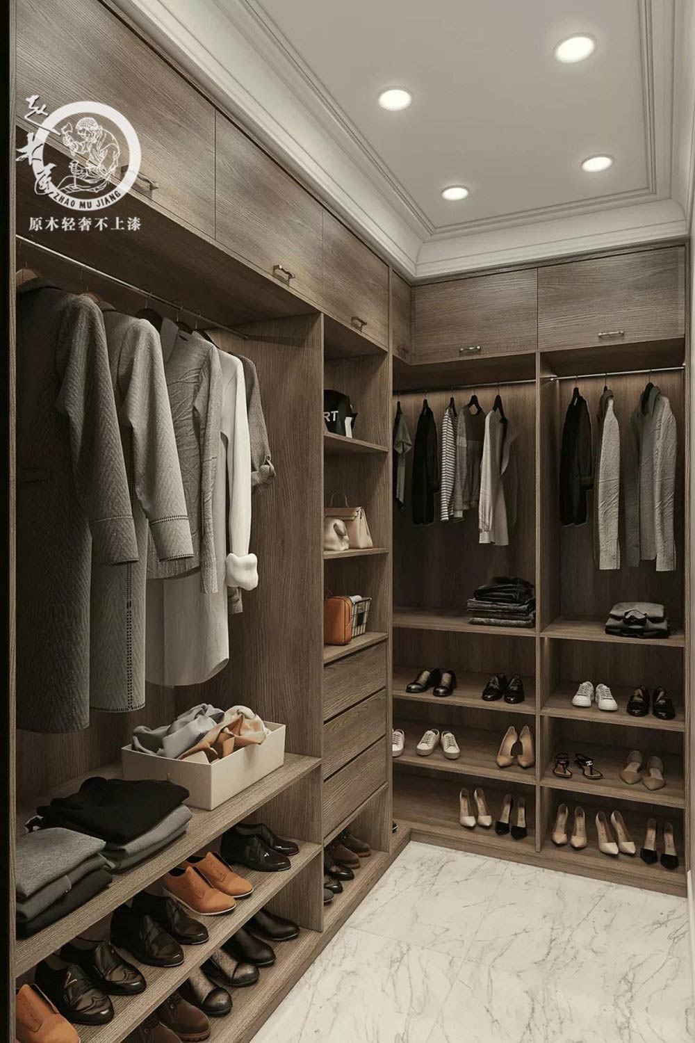 極簡(jiǎn)輕奢衣帽間效果圖