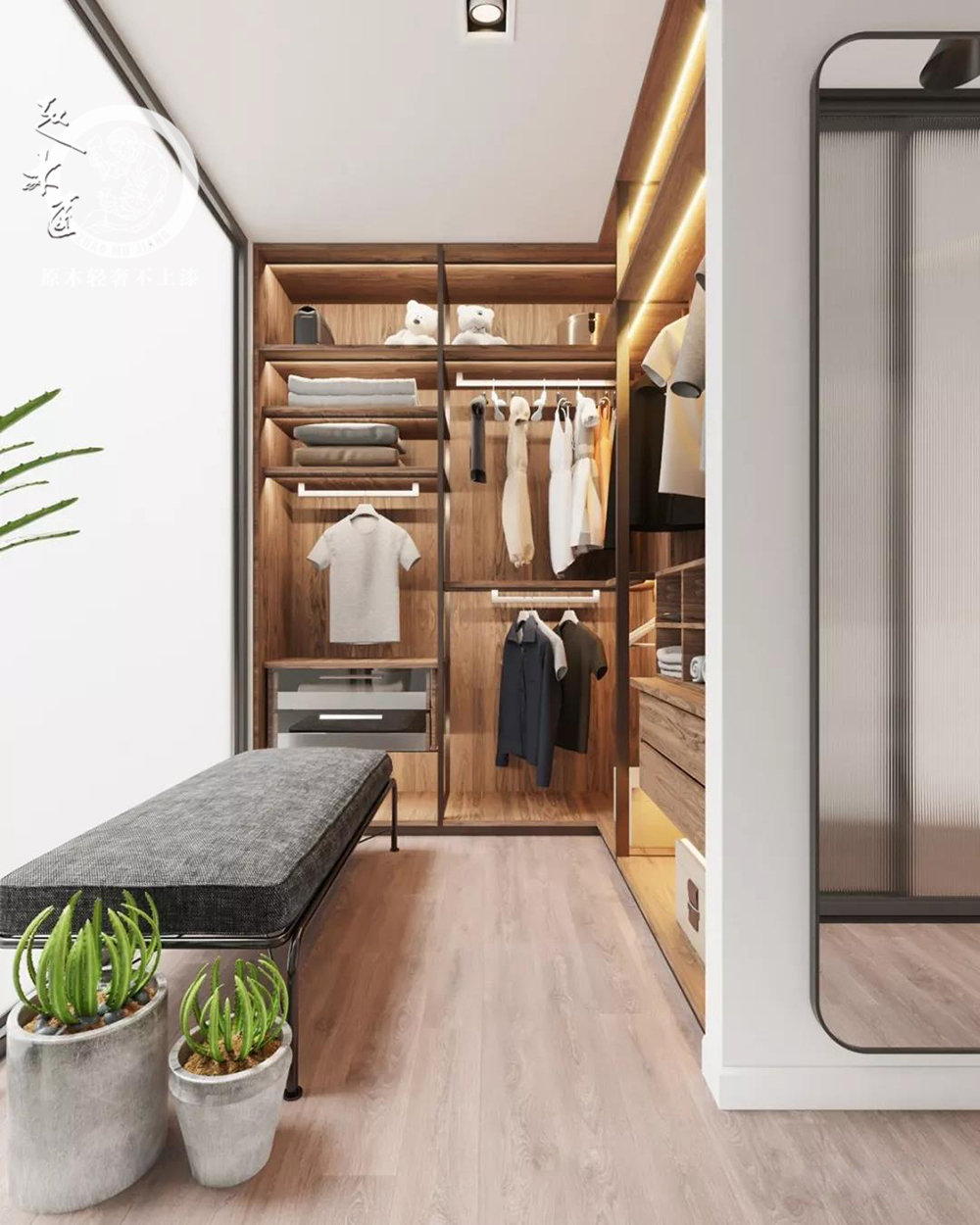 極簡(jiǎn)輕奢衣帽間效果圖