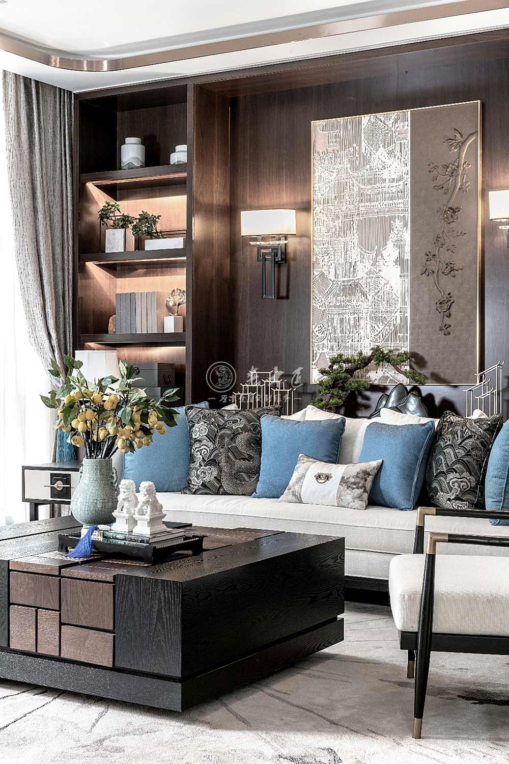 現(xiàn)代新中式別墅原木定制