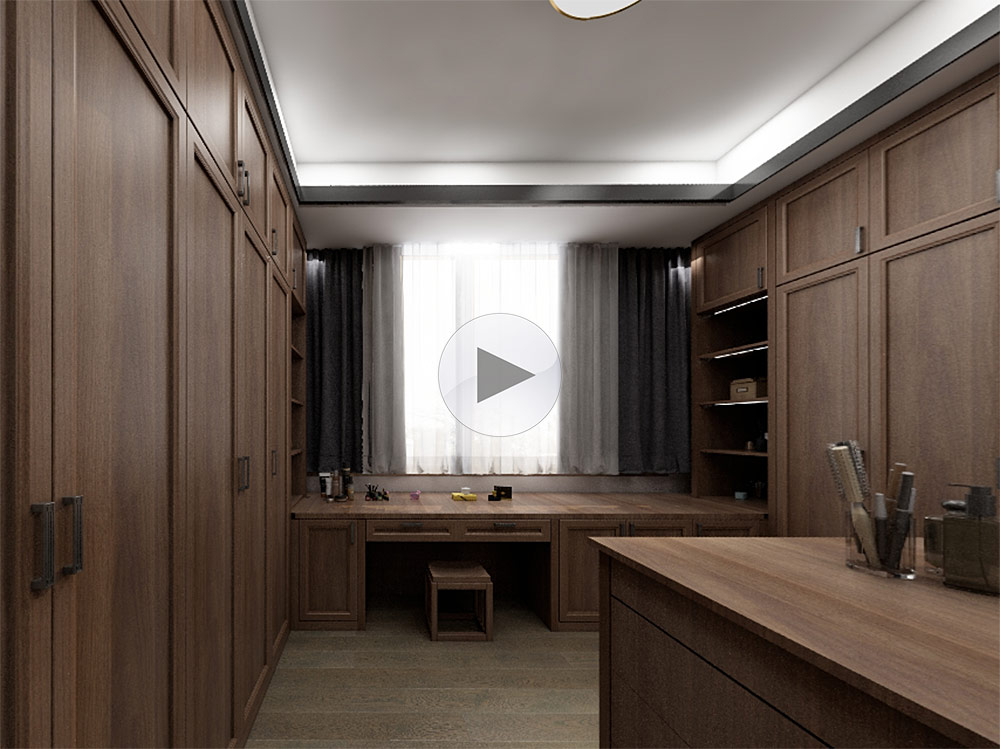 原木衣帽間VR效果圖