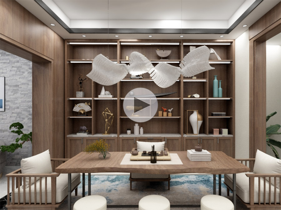 新中式全屋定制VR效果圖