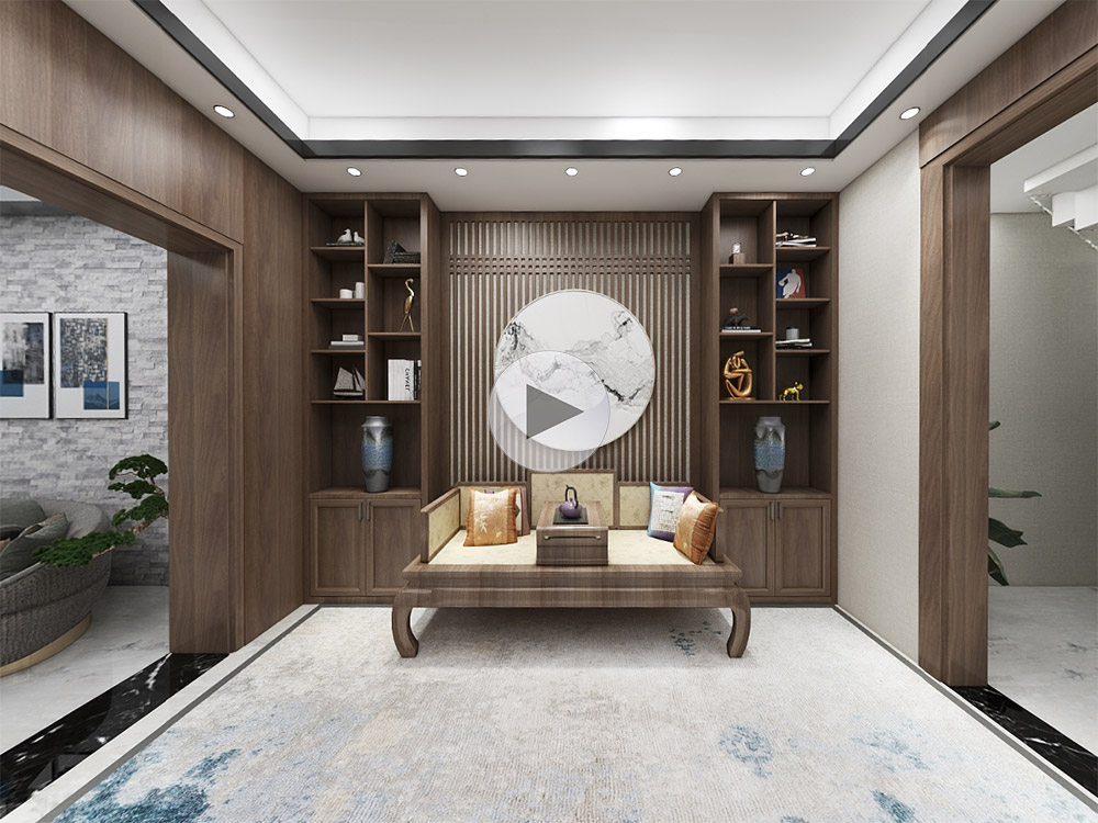 新中式書房原木定制