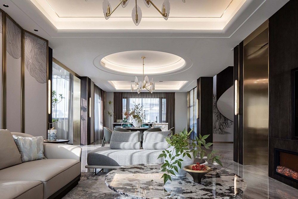 別墅輕奢新中式原木定制