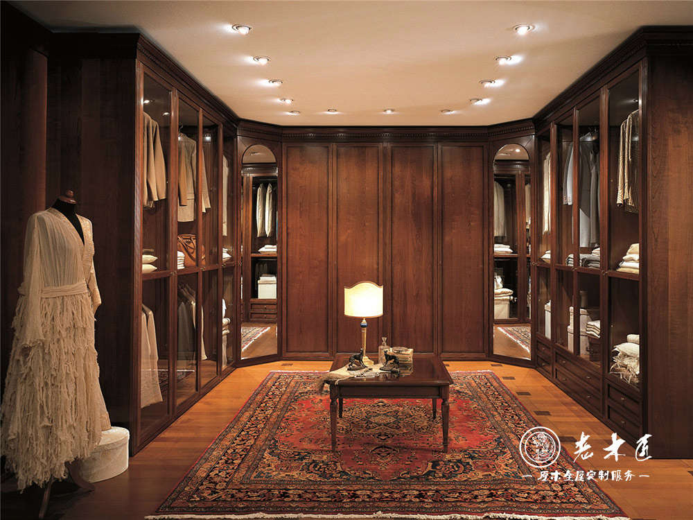 老木匠歐式原木衣柜定制 整體衣柜定制