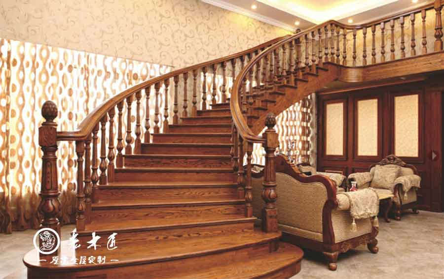 老木匠歐式樓梯定制 室內(nèi)旋轉(zhuǎn)樓梯價格