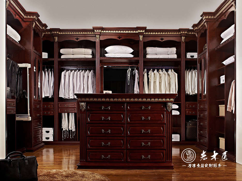 原木衣柜效果圖,原木定制衣柜