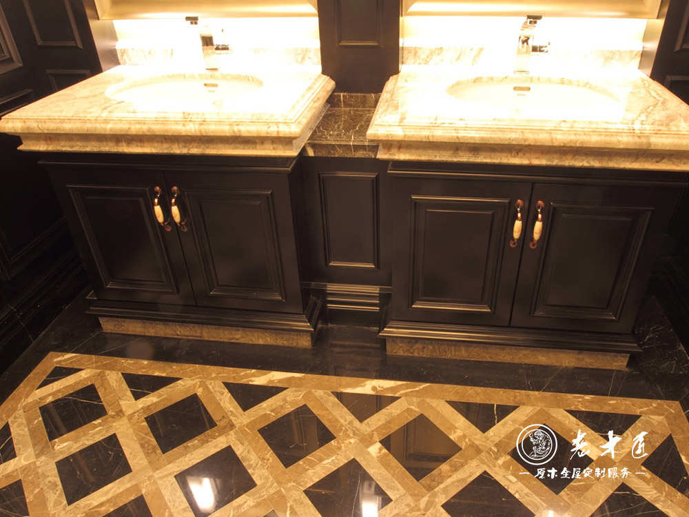 黑檀木浴室柜定制圖片