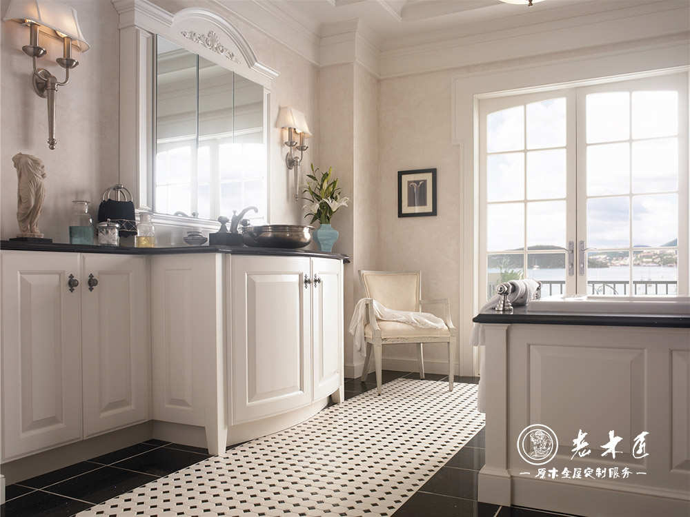 歐式浴室柜定做效果圖 衛(wèi)生間實(shí)木裝修效果圖