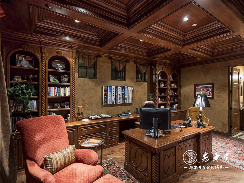 實(shí)木書柜整裝效果圖