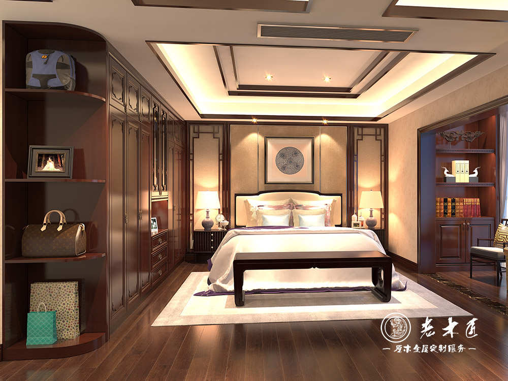 新中式臥室整木家居效果圖