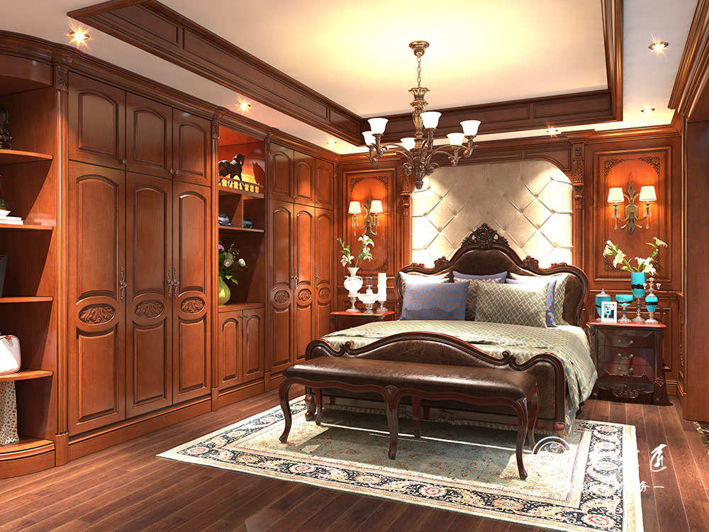歐式臥室整木定制效果圖
