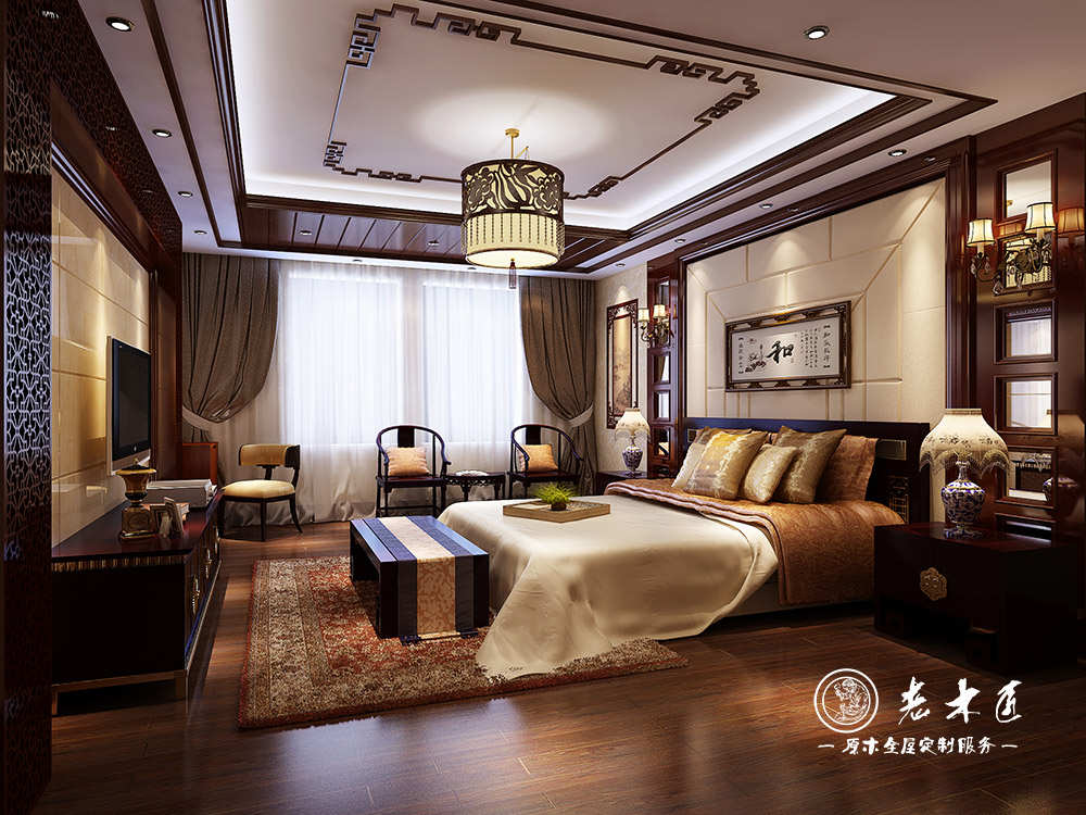 新中式臥室全屋定制效果圖