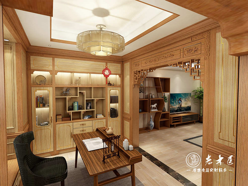 新中式裝修效果圖片_新中式原木定制圖片