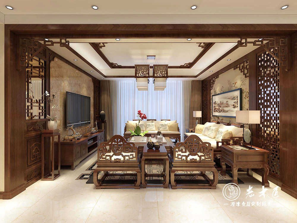 中式客廳裝修效果圖_中式家裝效果圖