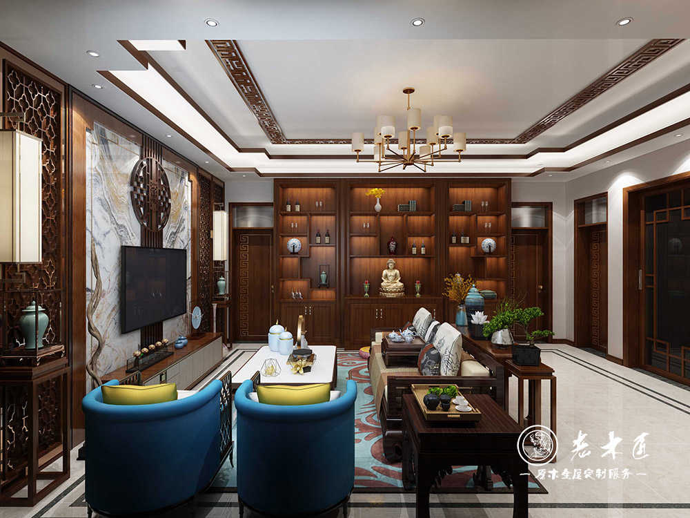 新中式客廳裝修效果圖_新中式裝修樣板間