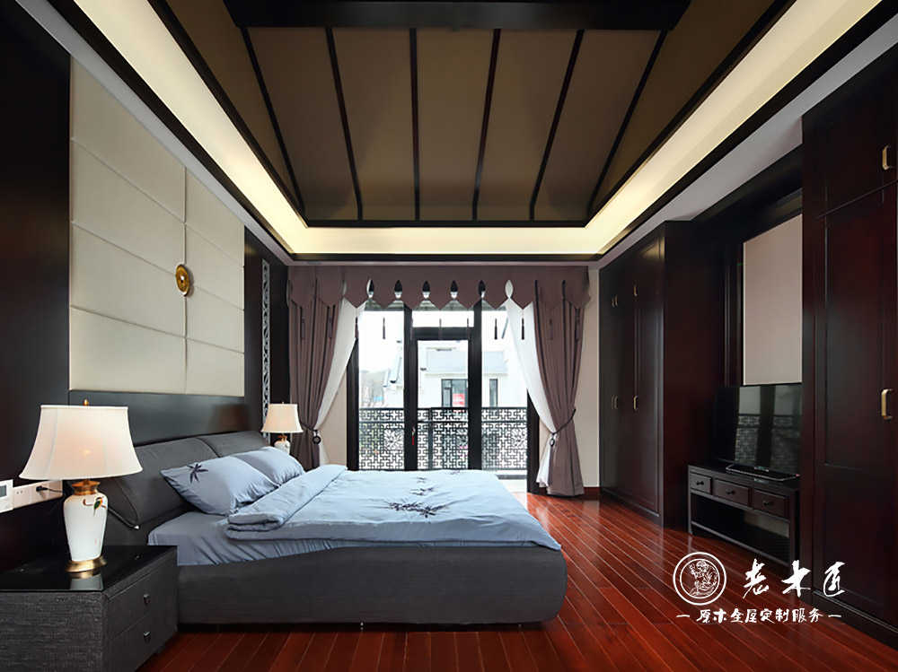 新中式原木臥室裝修效果圖_新中式臥室設計圖片