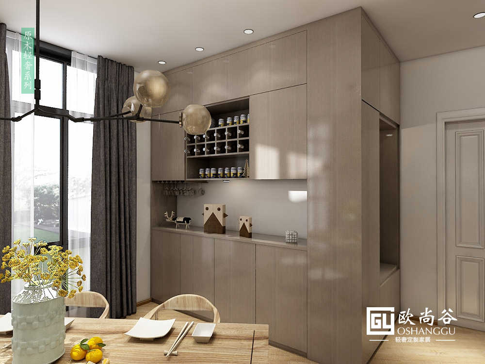 原木輕奢酒柜_輕奢酒柜效果圖