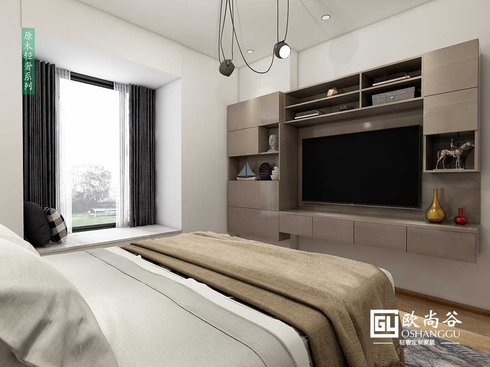 原木輕奢臥室電視柜_輕奢風(fēng)格電視柜圖片