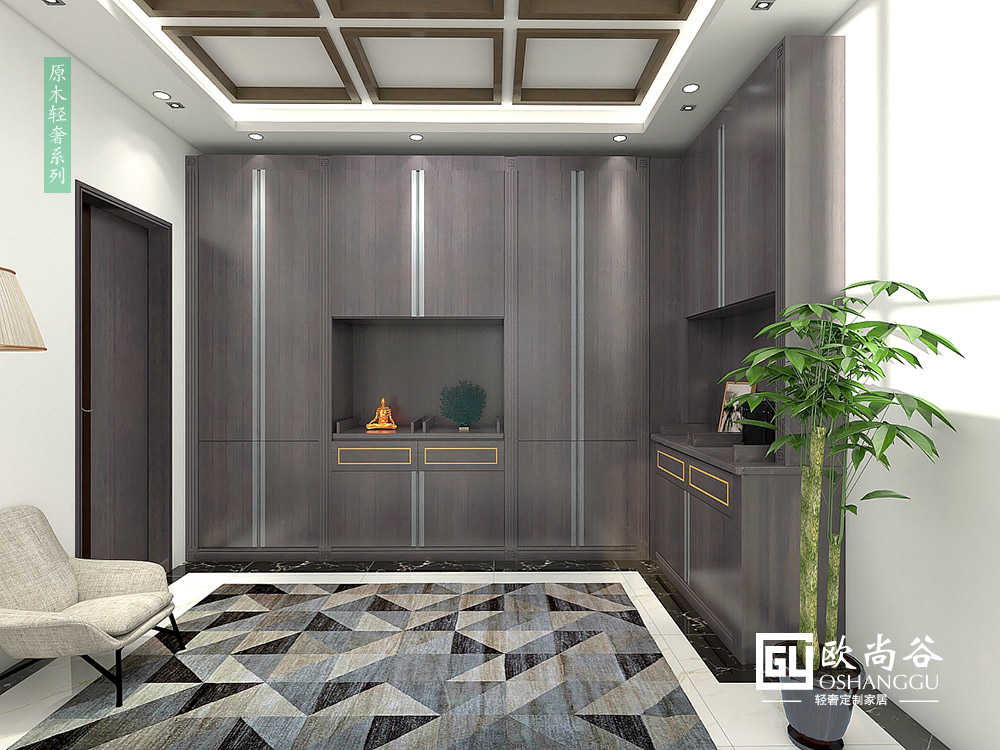 輕奢風(fēng)格衣帽間_現(xiàn)代簡約輕奢衣帽間圖片