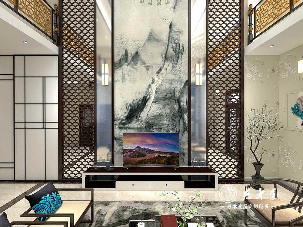 新中式全屋定制效果圖_新中式定制家具