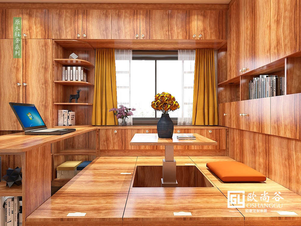 輕奢北歐書房_輕奢風(fēng)格榻榻米書房