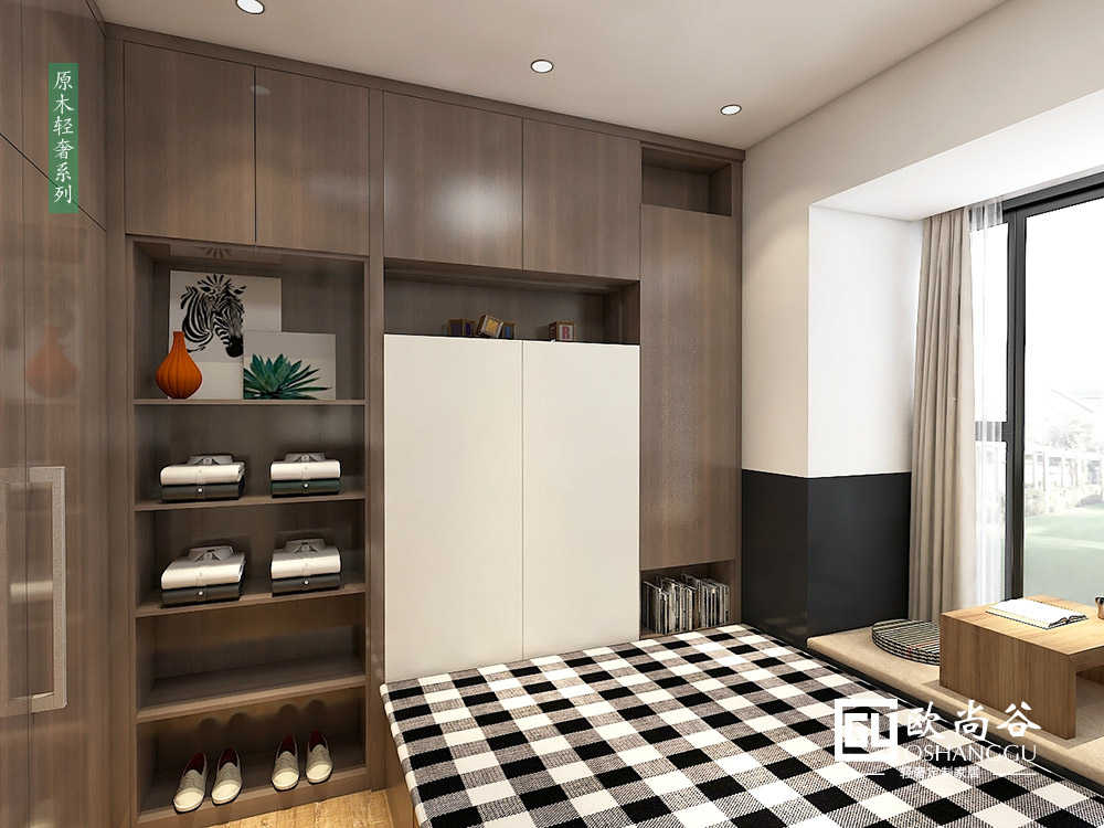 實(shí)木輕奢榻榻米_輕奢書房榻榻米