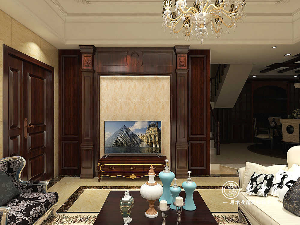 美式風格原木全屋定制效果圖