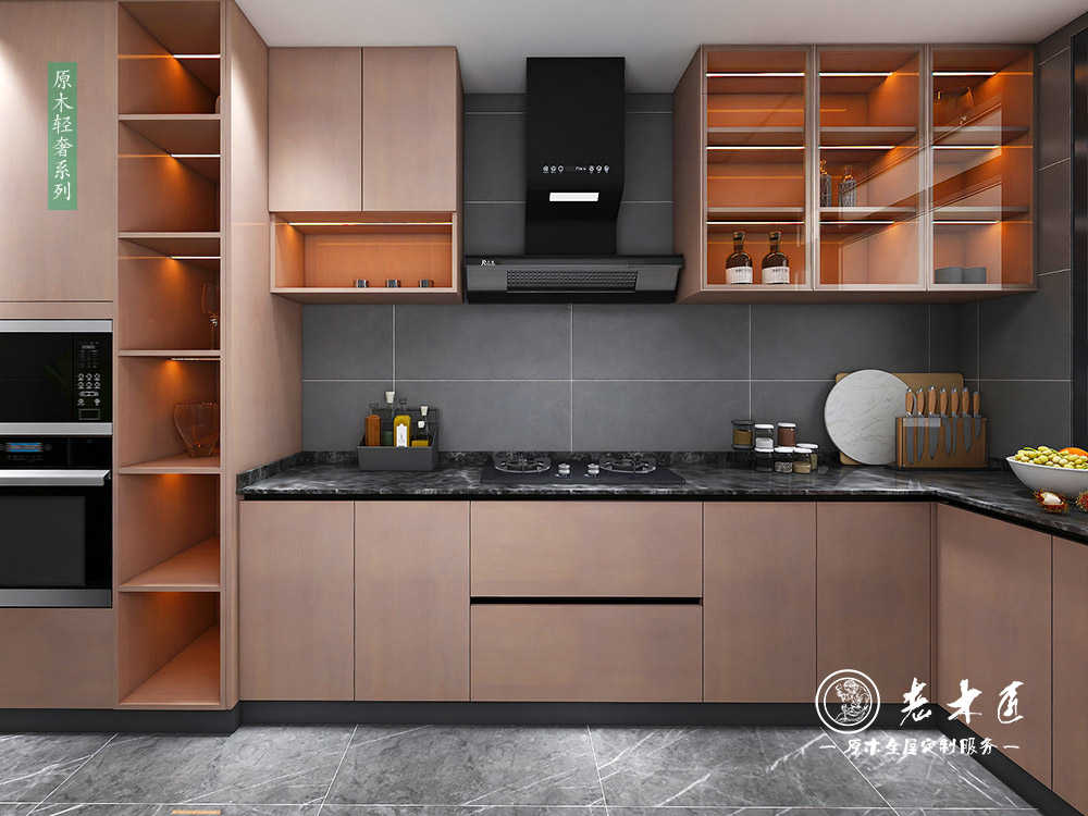 輕奢型廚房柜_現(xiàn)代輕奢櫥柜圖片